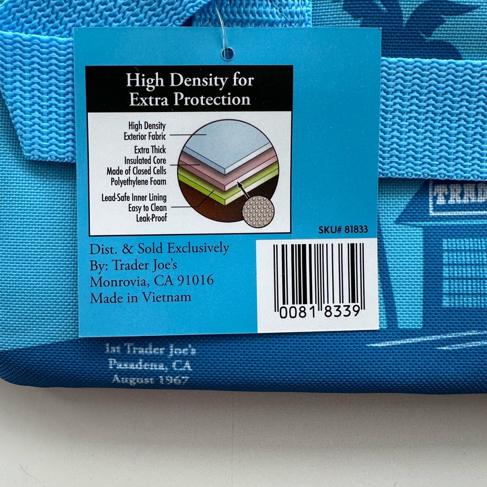 NWT Trader Joe's Turquoise Blue and Lime Green Mini Insulated Bag - Picture 7 of 7